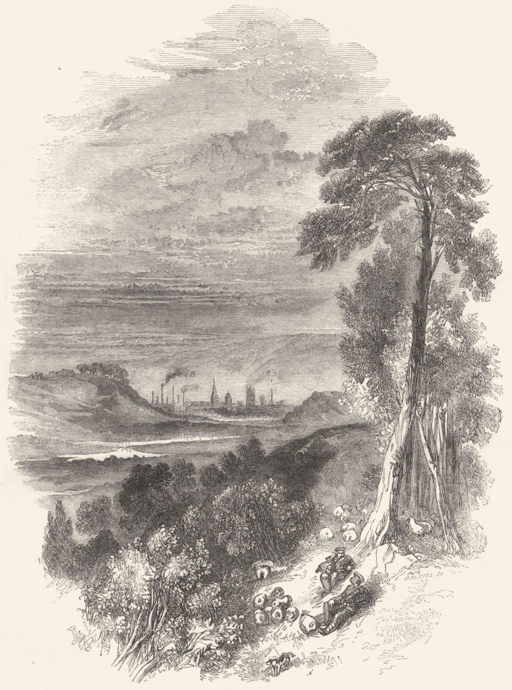 SCOTLAND. Ayrshire. Kilmarnock 1850 old antique vintage print picture